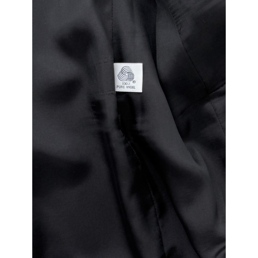 Vintage Talbots 100% Worsted Wool Black Blazer Made in USA Two Crest Buttons 8 - Picture 7 of 7